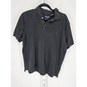 Chaps Men's Black Custom Fit Short Sleeve Polo T-Shirt Size L